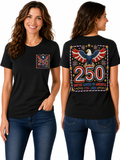 250th Anniversary – Patriotic Bald Eagle & Fireworks Design - Graphic T-Shirt