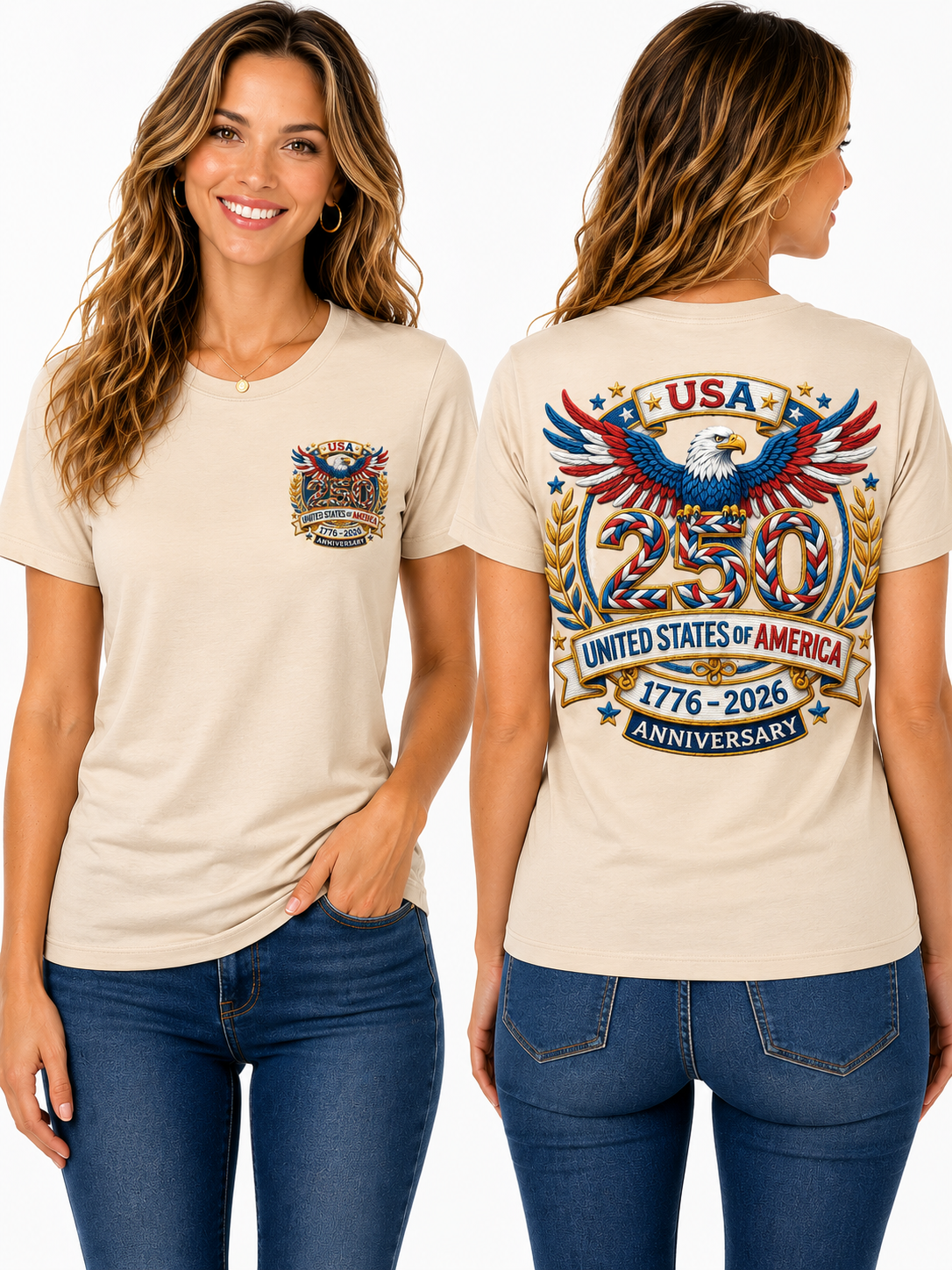 USA 250th Anniversary Eagle Graphic T-Shirt