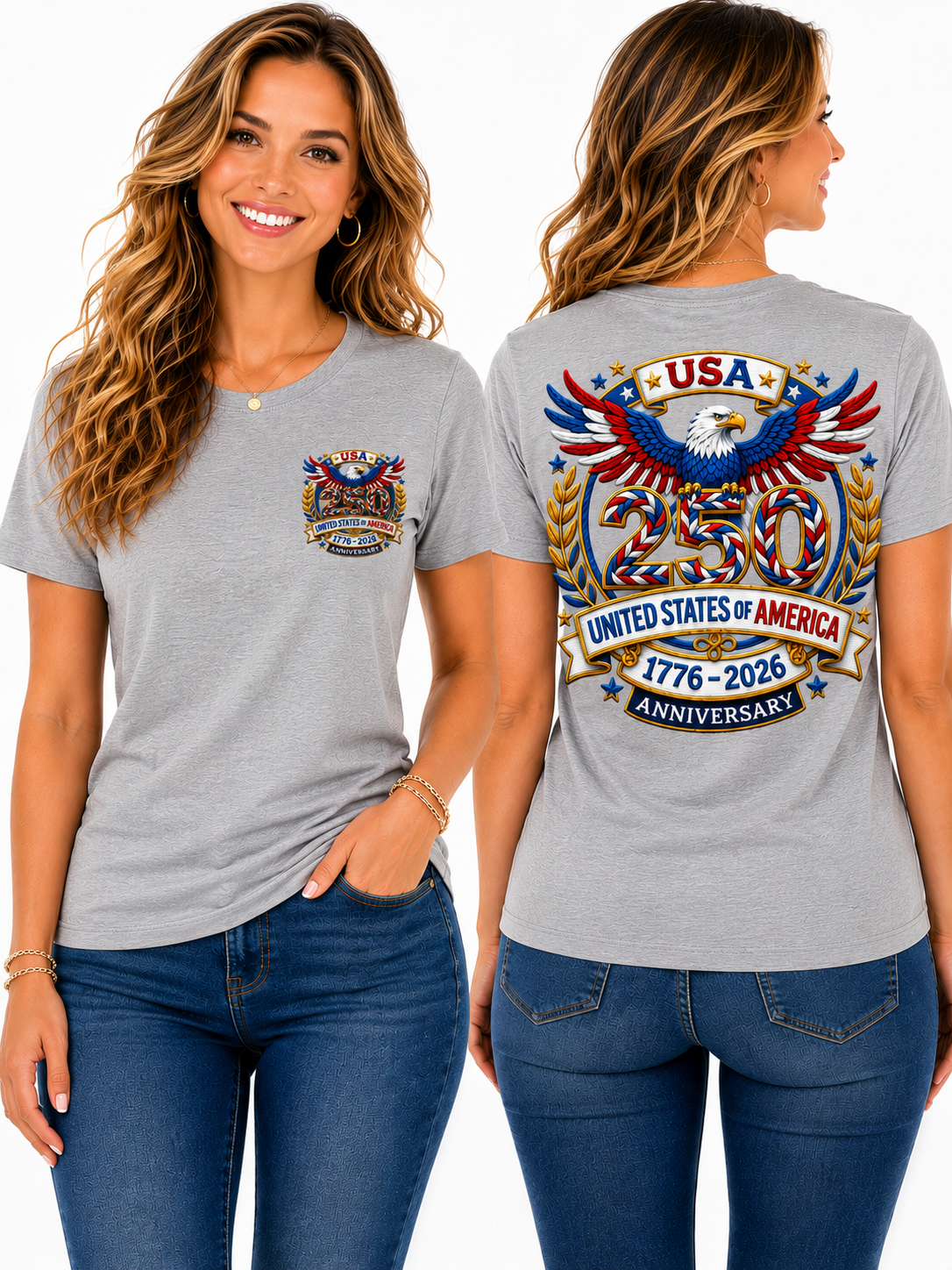 USA 250th Anniversary Eagle Graphic T-Shirt