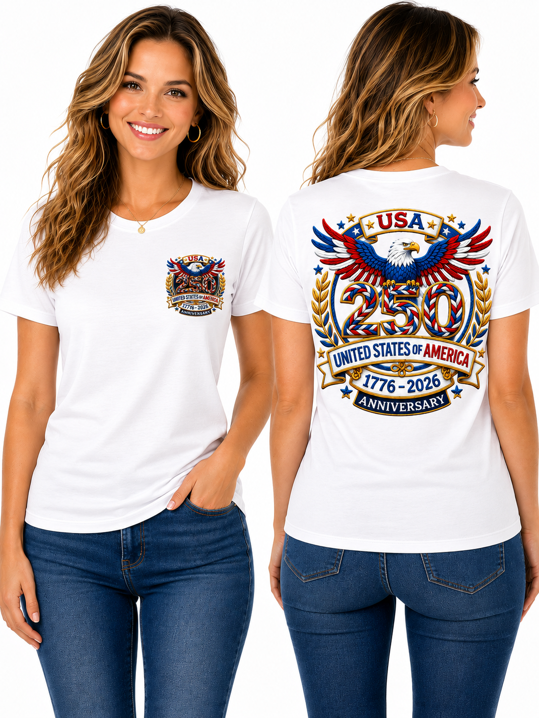 USA 250th Anniversary Eagle Graphic T-Shirt