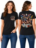 USA 250 Years of Freedom – Patriotic Floral Eagle T-Shirt Design