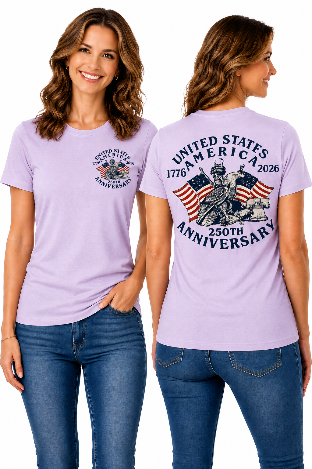 United States of America 250th Anniversary Patriotic Eagle & Liberty Bell T-Shirt