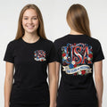 USA 250 Years of Freedom Patriotic Floral American Flag Design T-Shirt