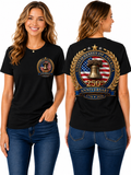 250th Anniversary – Liberty Bell & American Flag Graphic Design T-Shirt