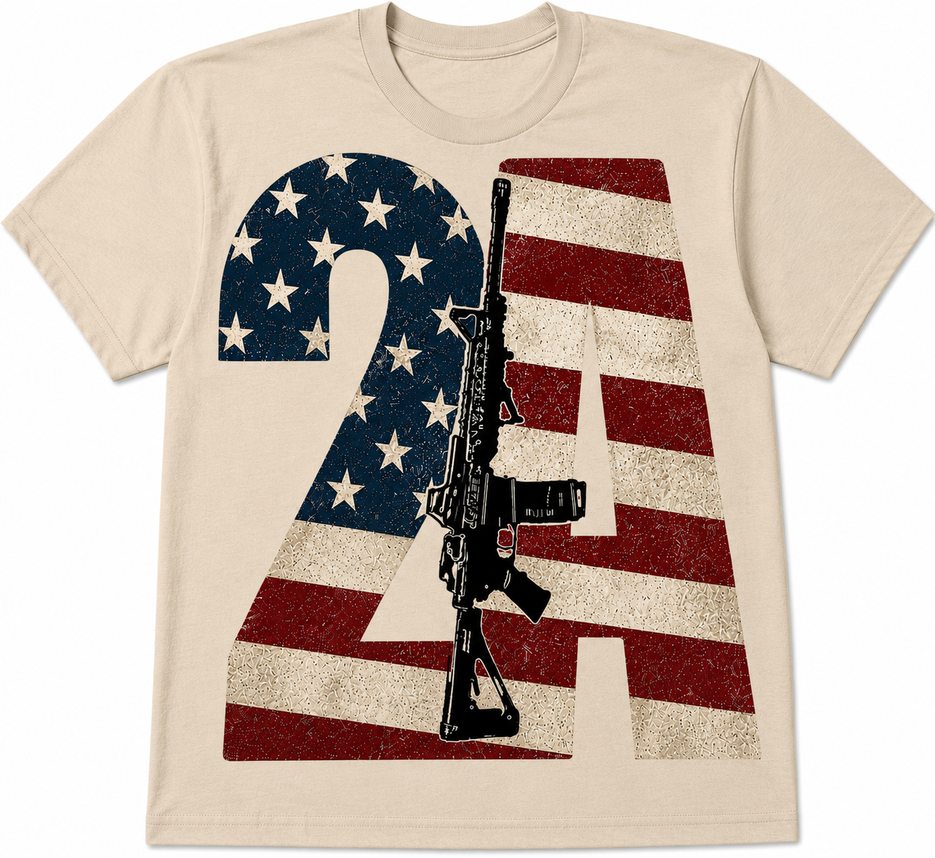2A American Flag & Rifle | Patriotic Second Amendment Graphic
