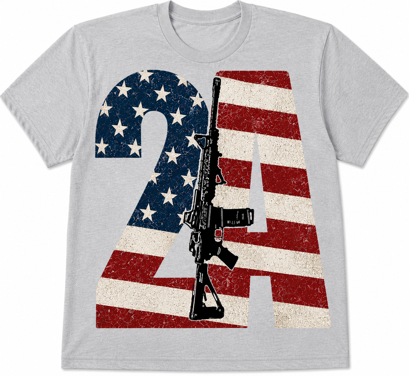 2A American Flag & Rifle | Patriotic Second Amendment Graphic