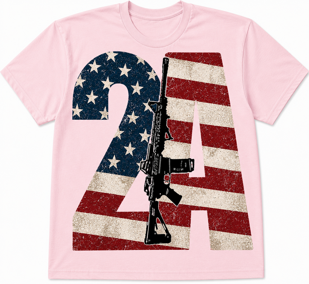 2A American Flag & Rifle | Patriotic Second Amendment Graphic