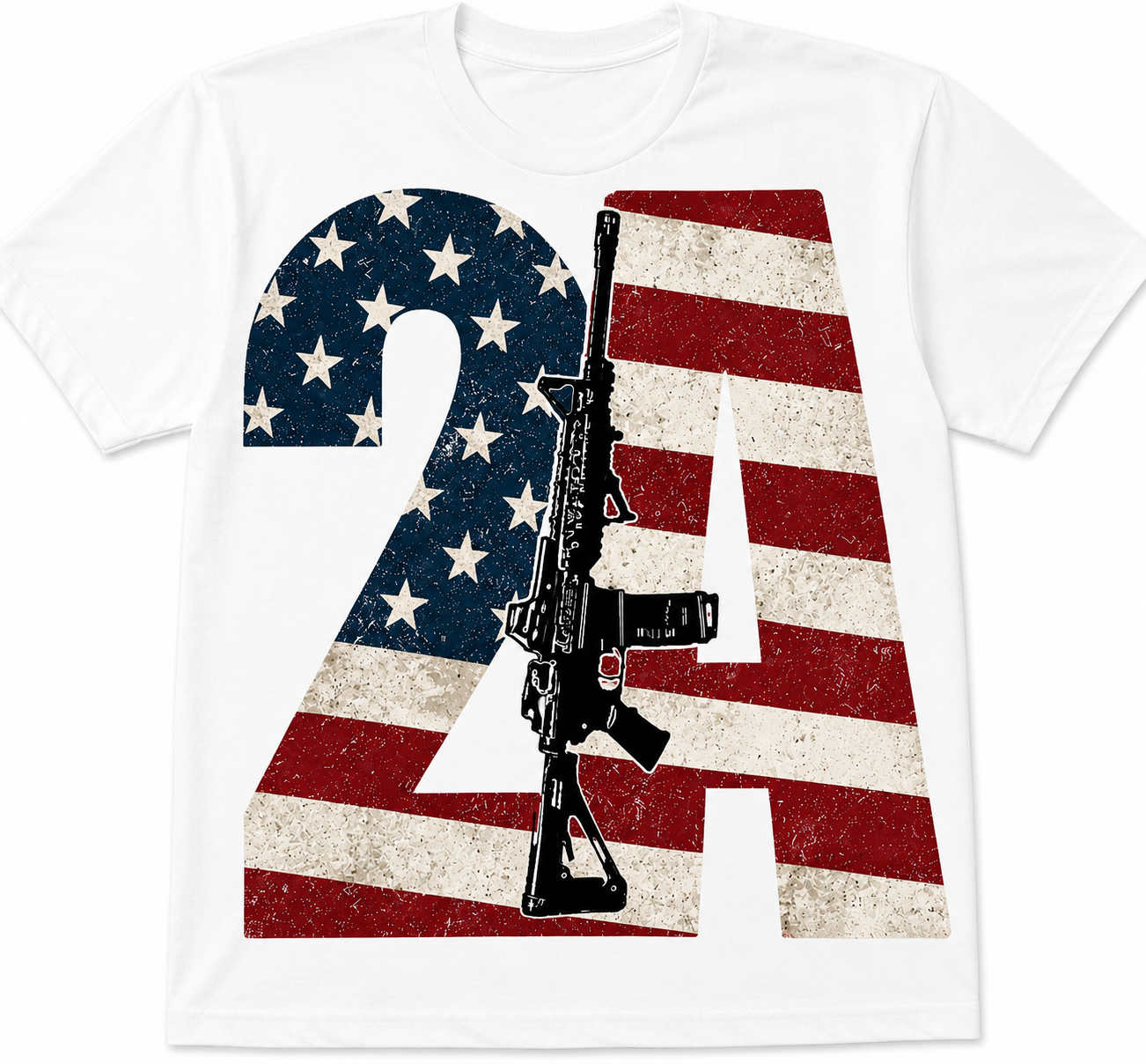 2A American Flag & Rifle | Patriotic Second Amendment Graphic