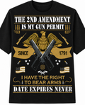 The 2nd Amendment Is My Gun Permit Date Expires Never - T-Shirt