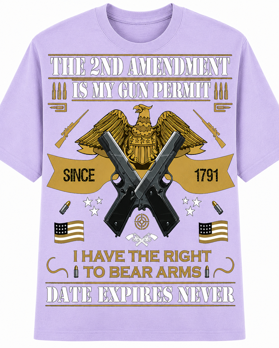 The 2nd Amendment Is My Gun Permit Date Expires Never - T-Shirt
