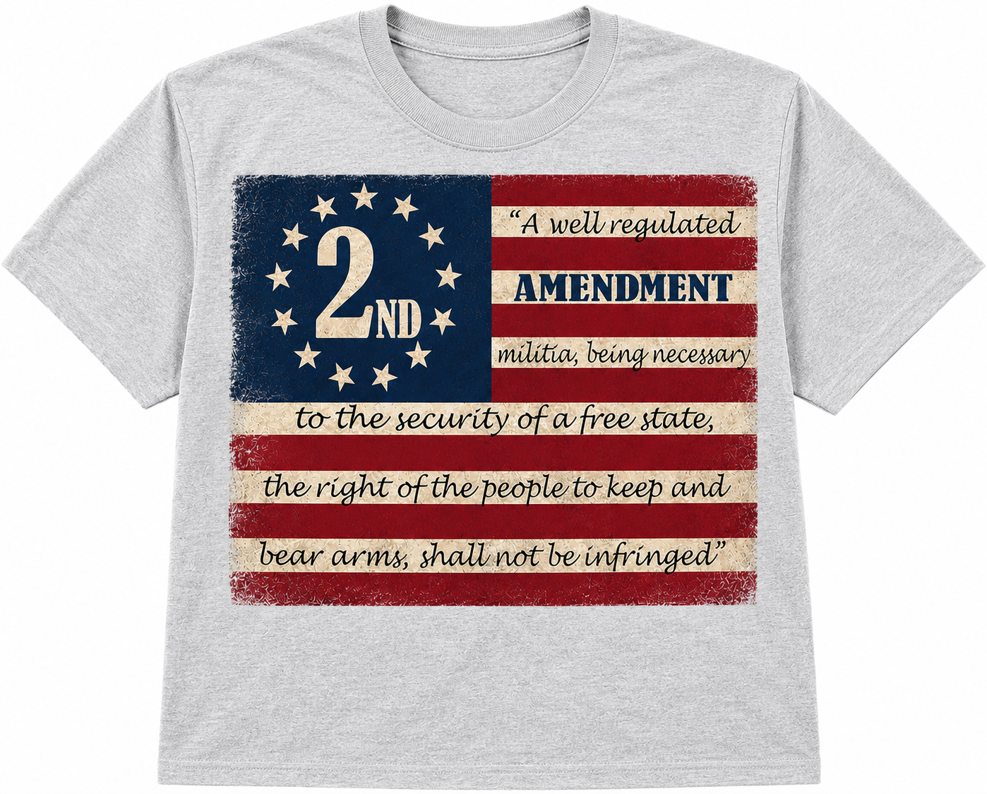 Second Amendment Vintage Flag, "Shall Not Be Infringed" - T-Shirt