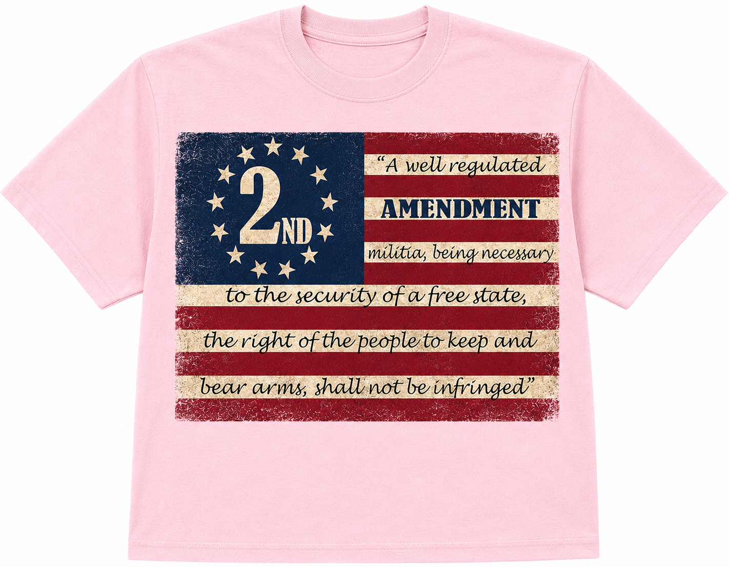 Second Amendment Vintage Flag, "Shall Not Be Infringed" - T-Shirt