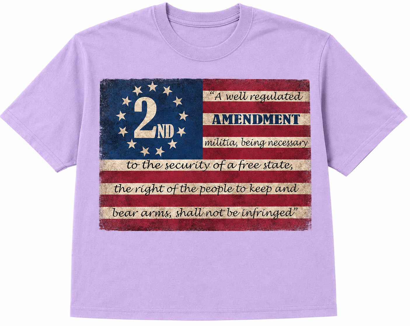 Second Amendment Vintage Flag, "Shall Not Be Infringed" - T-Shirt