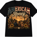 American Honey Western Family Graphic - Patriotic Country Kids T-Shirt