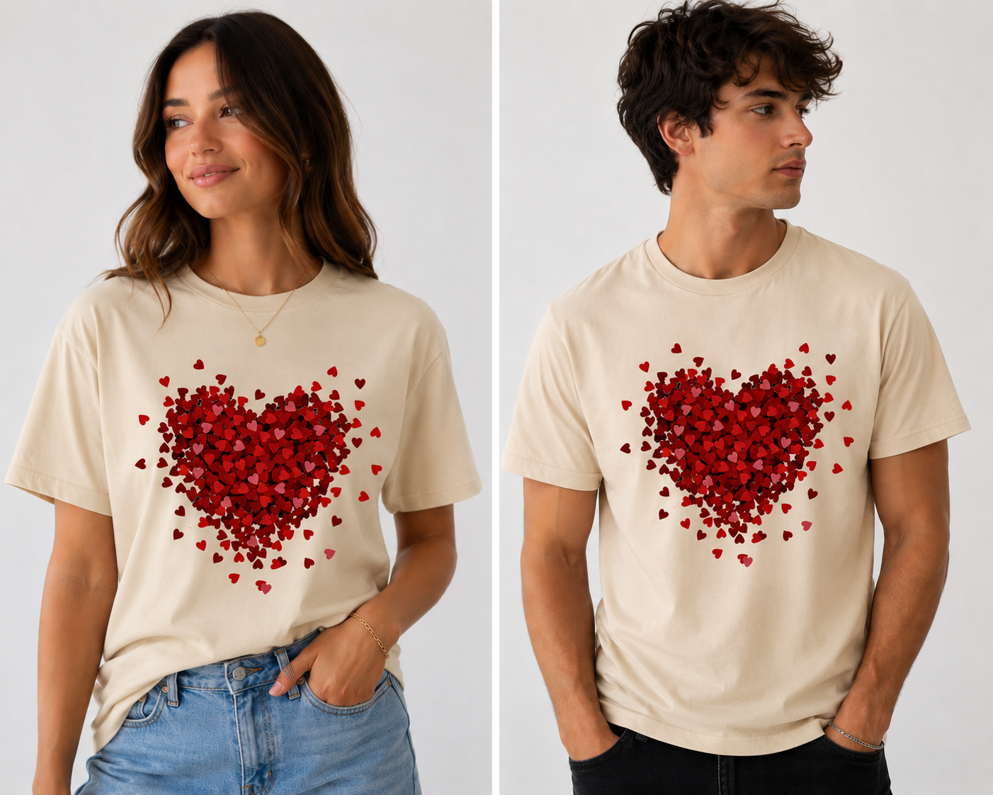 Flying Heart Design T-Shirt