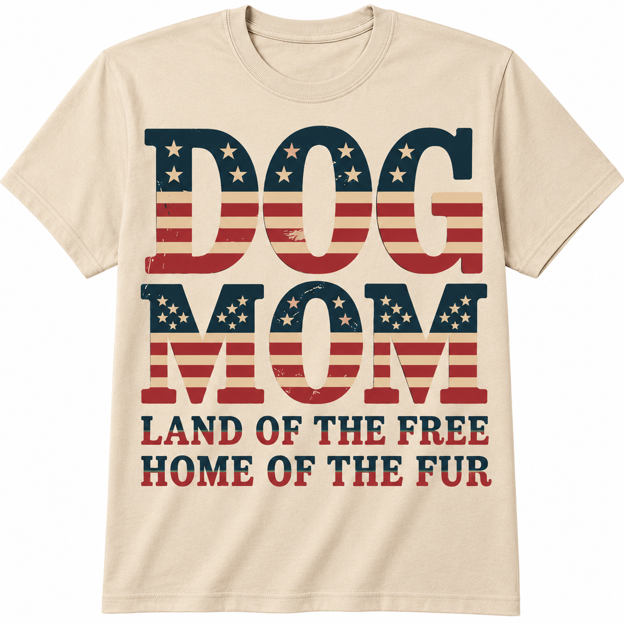 Dog Mom – Land of the Free, Home of the Fur T-Shirt