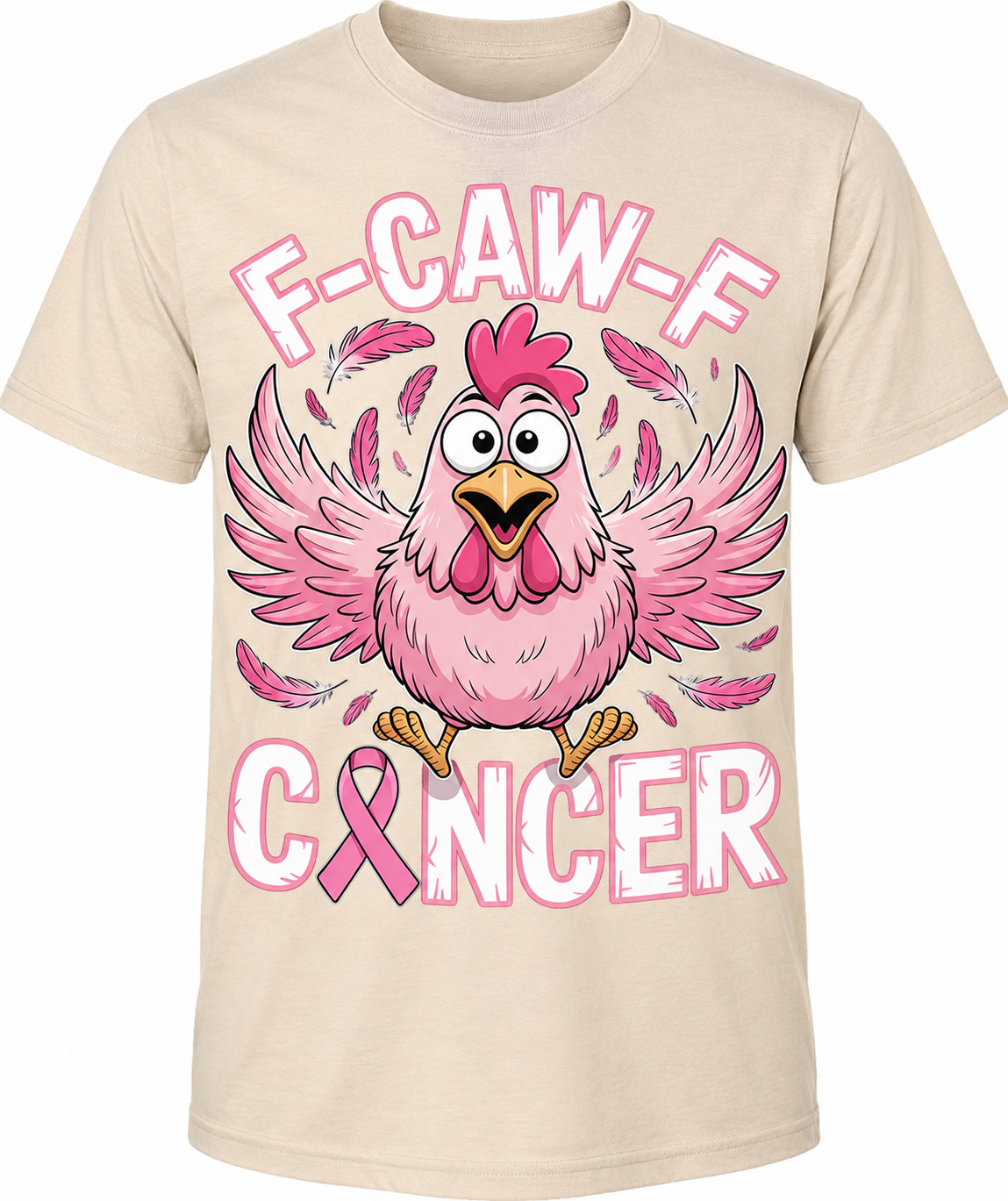 F-Caw-F Cancer T-Shirt - Funny Breast Cancer Awareness Graphic