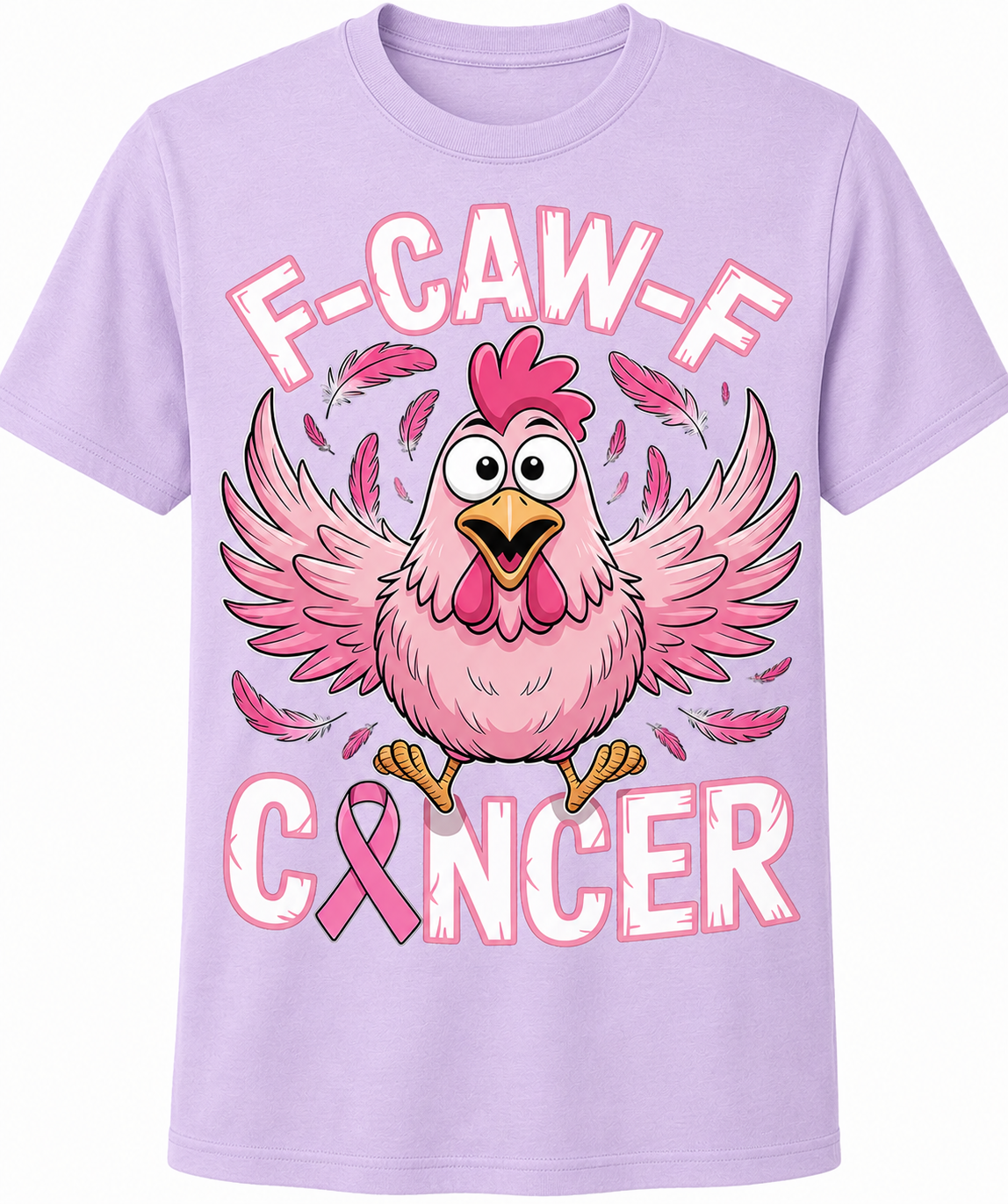 F-Caw-F Cancer T-Shirt - Funny Breast Cancer Awareness Graphic