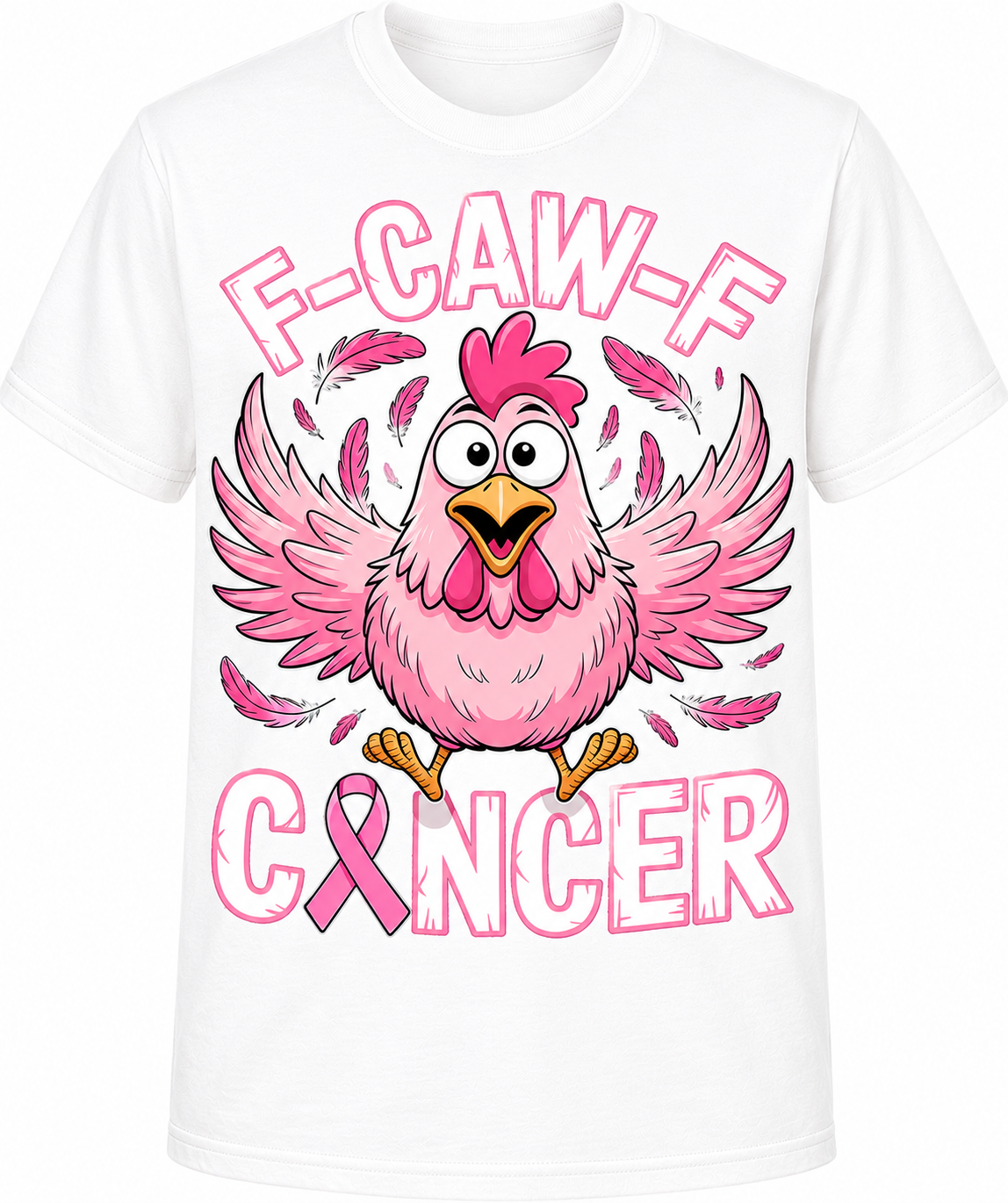F-Caw-F Cancer T-Shirt - Funny Breast Cancer Awareness Graphic