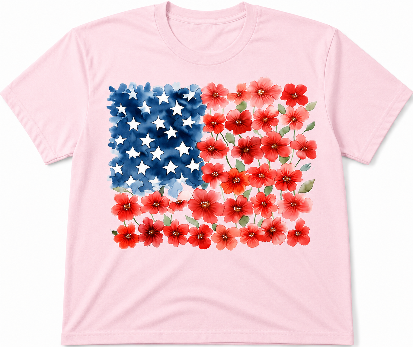 Floral American Flag T-Shirt