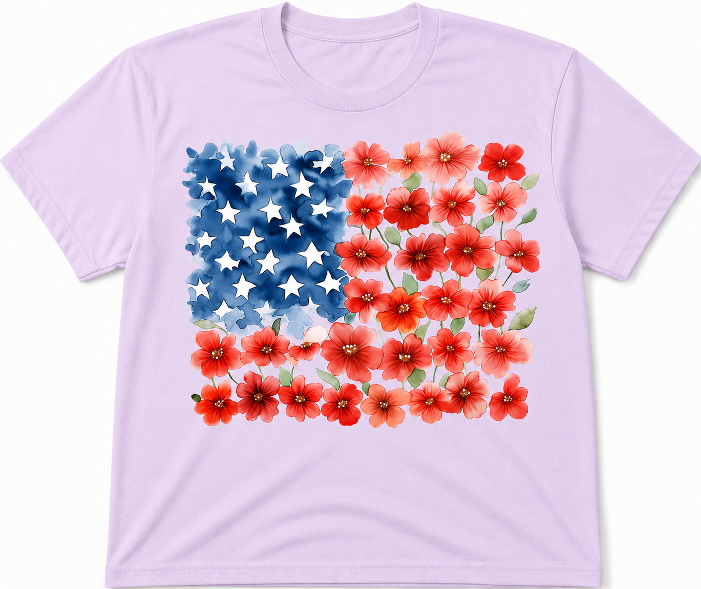 Floral American Flag T-Shirt