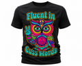 Fluent In Cuss Words T-Shirt - Funny Colorful Owl Graphic Tee