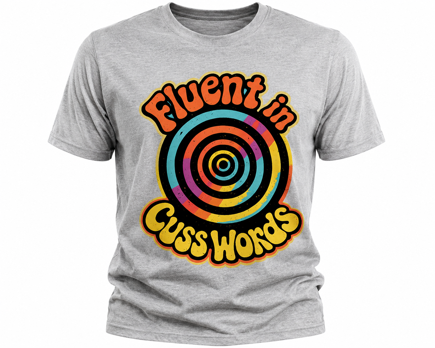 Fluent In Cuss Words T-Shirt - Retro Spiral Graphic Tee