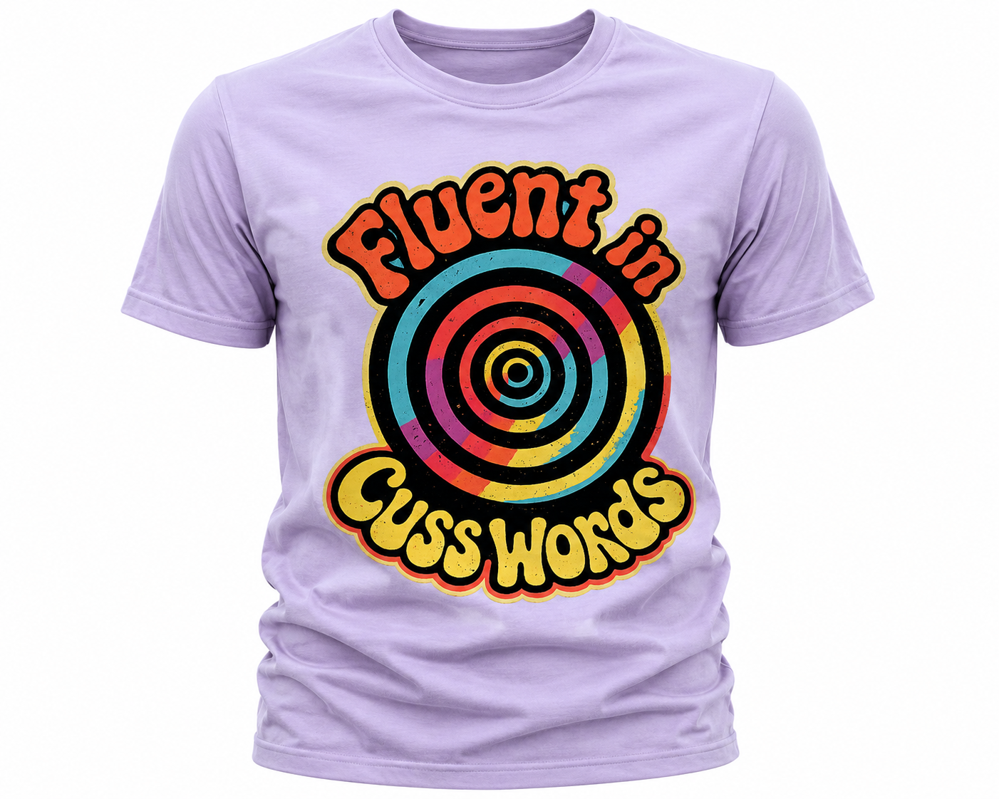 Fluent In Cuss Words T-Shirt - Retro Spiral Graphic Tee