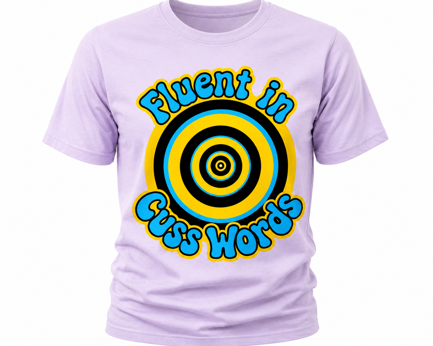 Fluent In Cuss Words T-Shirt - Retro Hypnotic Spiral Graphic Tee