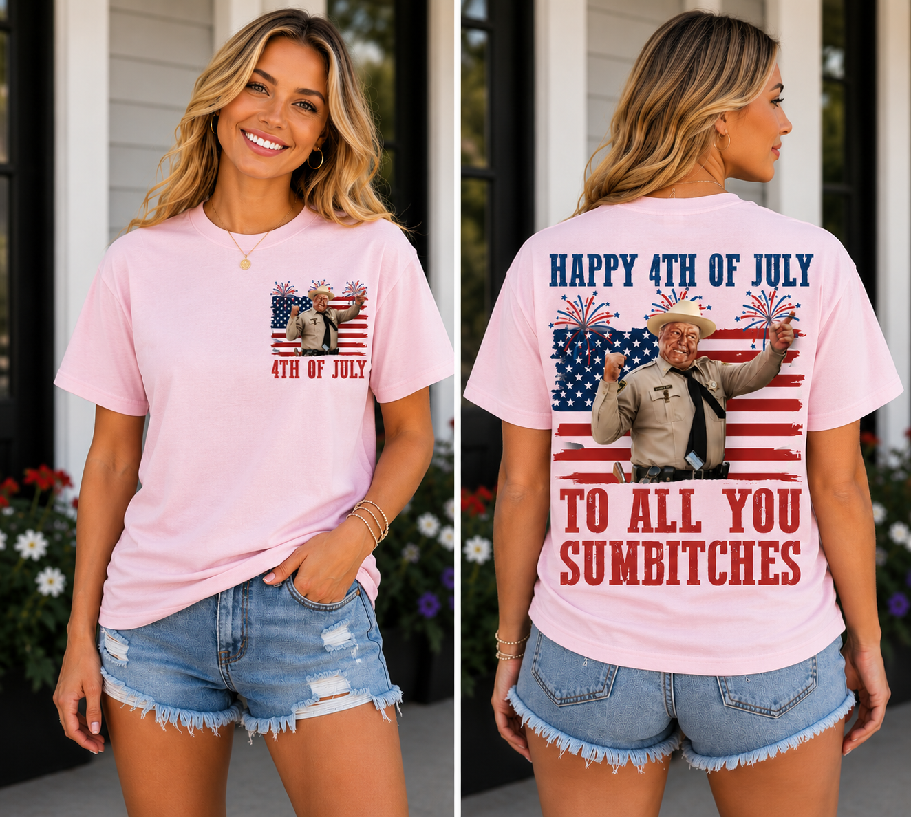Happy 4th of July Ya Sumbitches Graphic T-Shirt