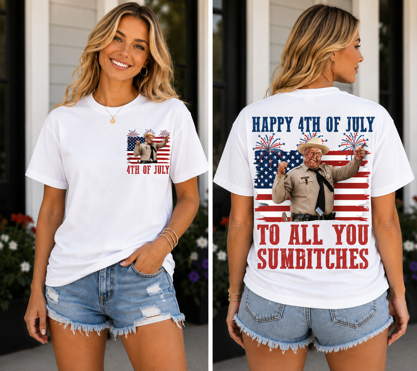 Happy 4th of July Ya Sumbitches Graphic T-Shirt
