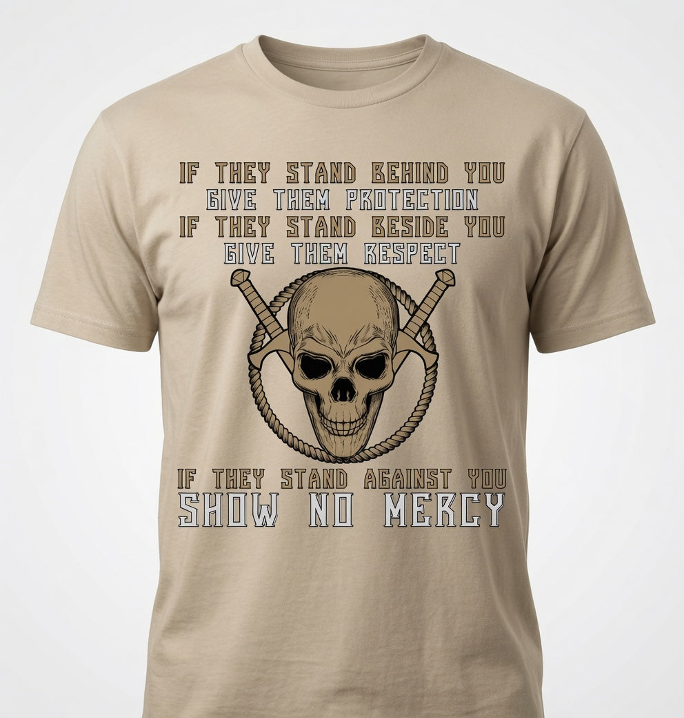 If They Stand Behind You Give Them Protection Skull & Crossed Swords - T-Shirt