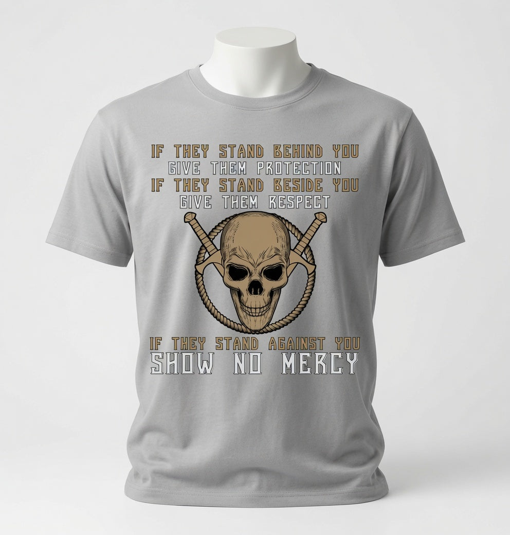 If They Stand Behind You Give Them Protection Skull & Crossed Swords - T-Shirt