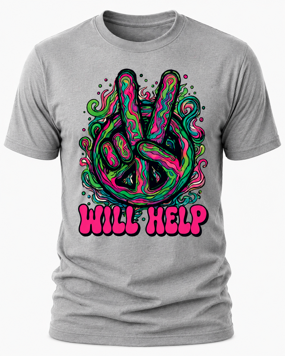 Will Help T-Shirt - Psychedelic Peace Sign Graphic Tee