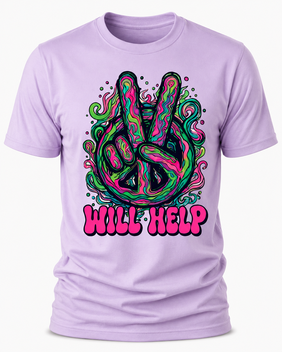 Will Help T-Shirt - Psychedelic Peace Sign Graphic Tee
