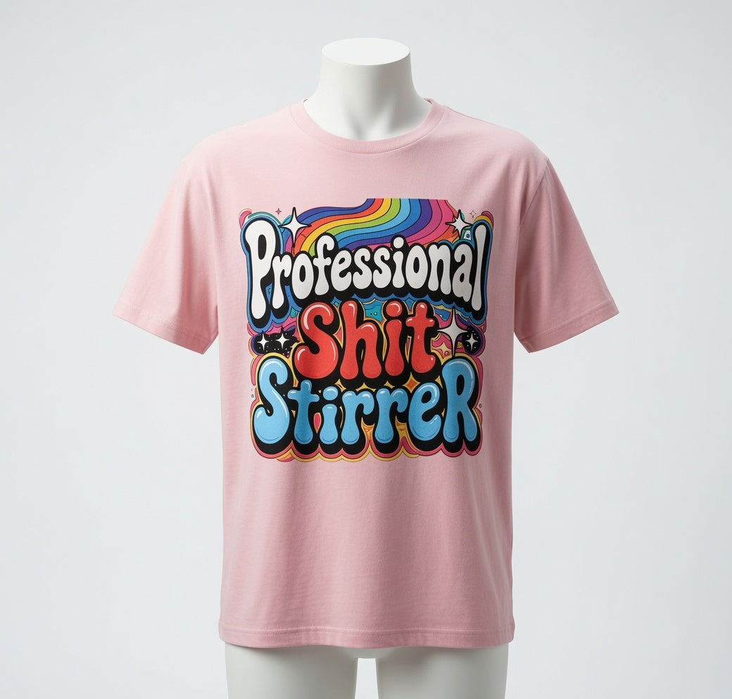 Professional Shit Stirrer T-Shirt - Funny Adult Humor Graphic T-Shirt