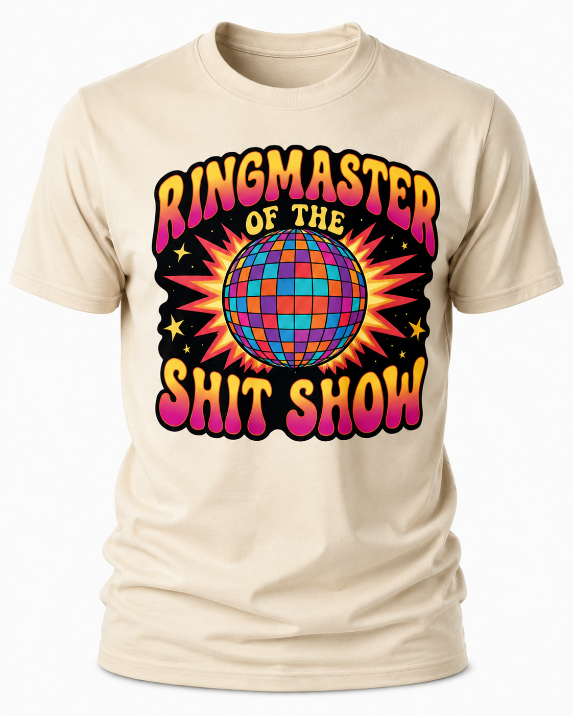 Ringmaster of the Shit Show T-Shirt - Retro Disco Ball Graphic Tee