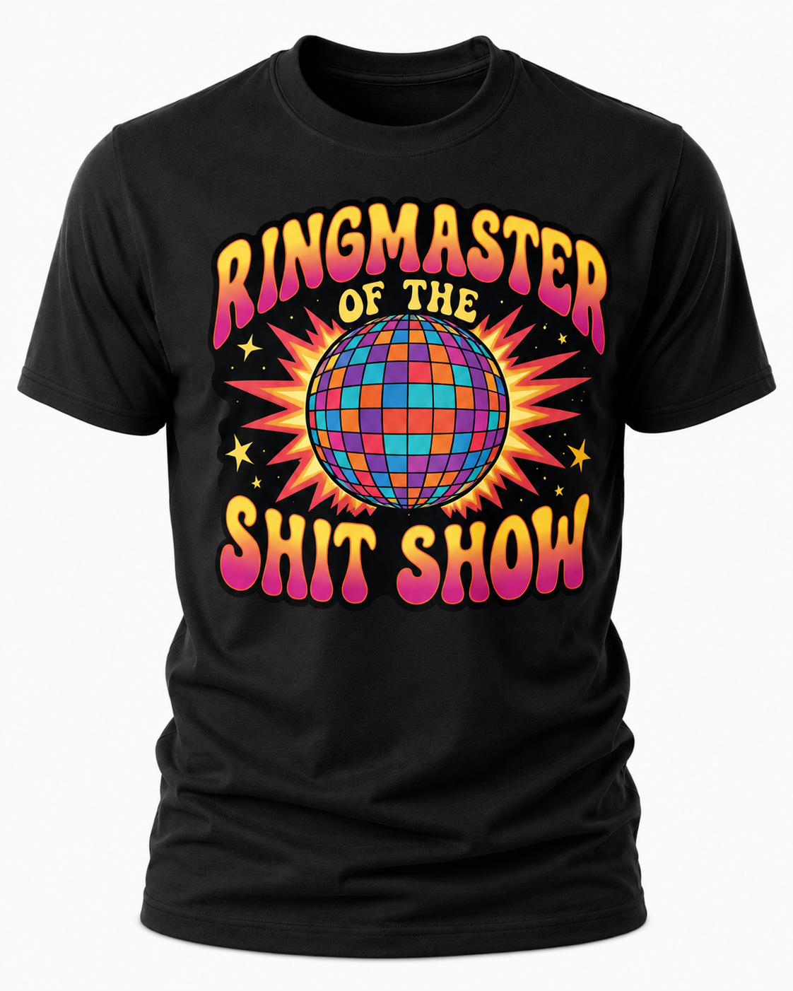 Ringmaster of the Shit Show T-Shirt - Retro Disco Ball Graphic Tee