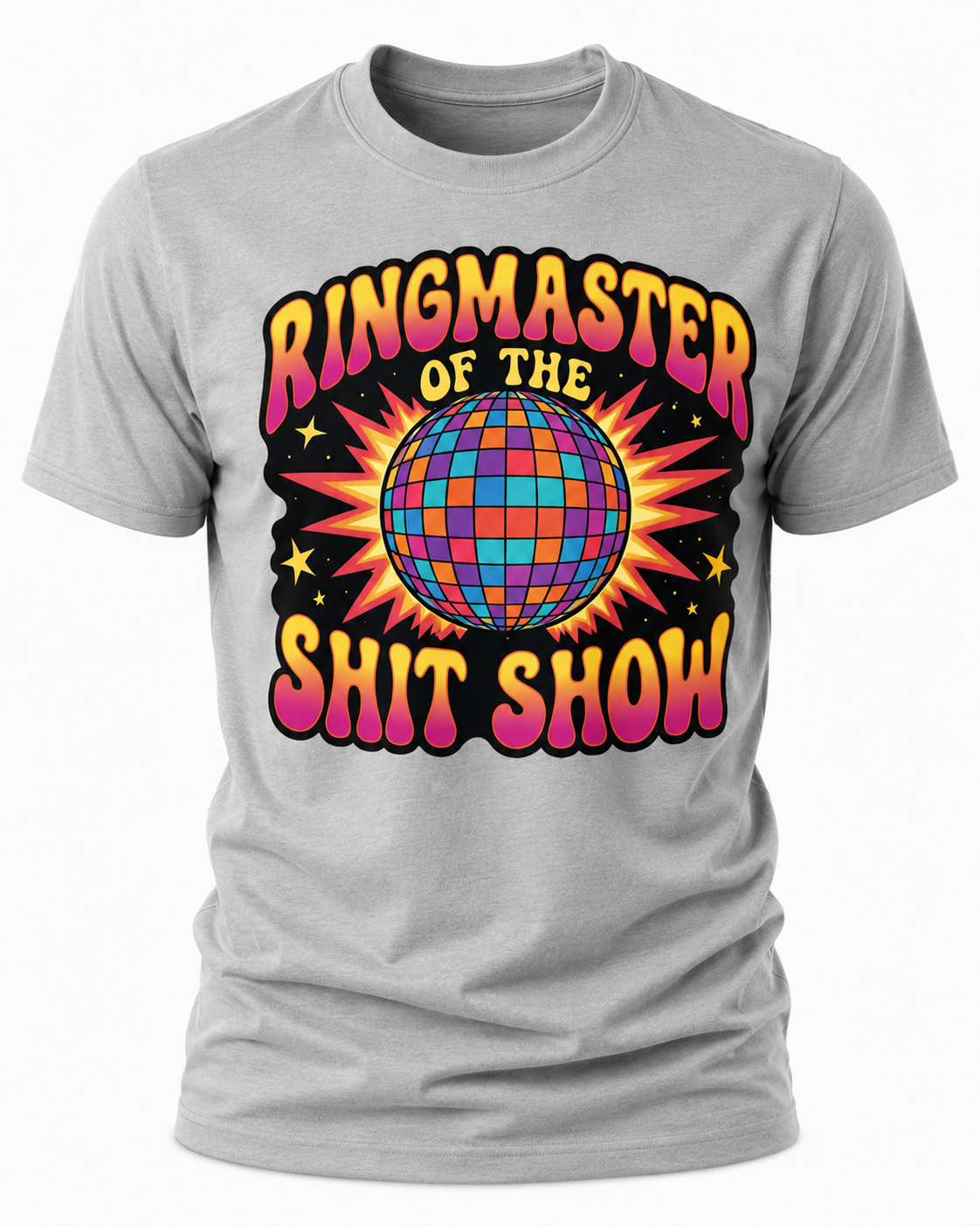 Ringmaster of the Shit Show T-Shirt - Retro Disco Ball Graphic Tee