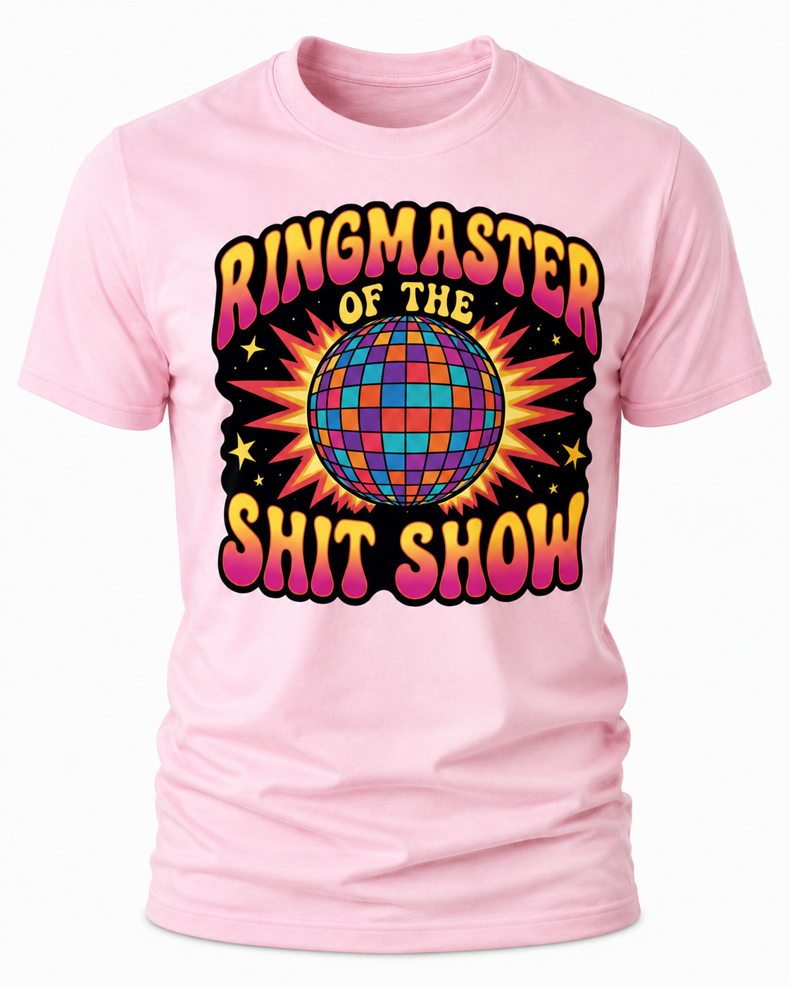 Ringmaster of the Shit Show T-Shirt - Retro Disco Ball Graphic Tee