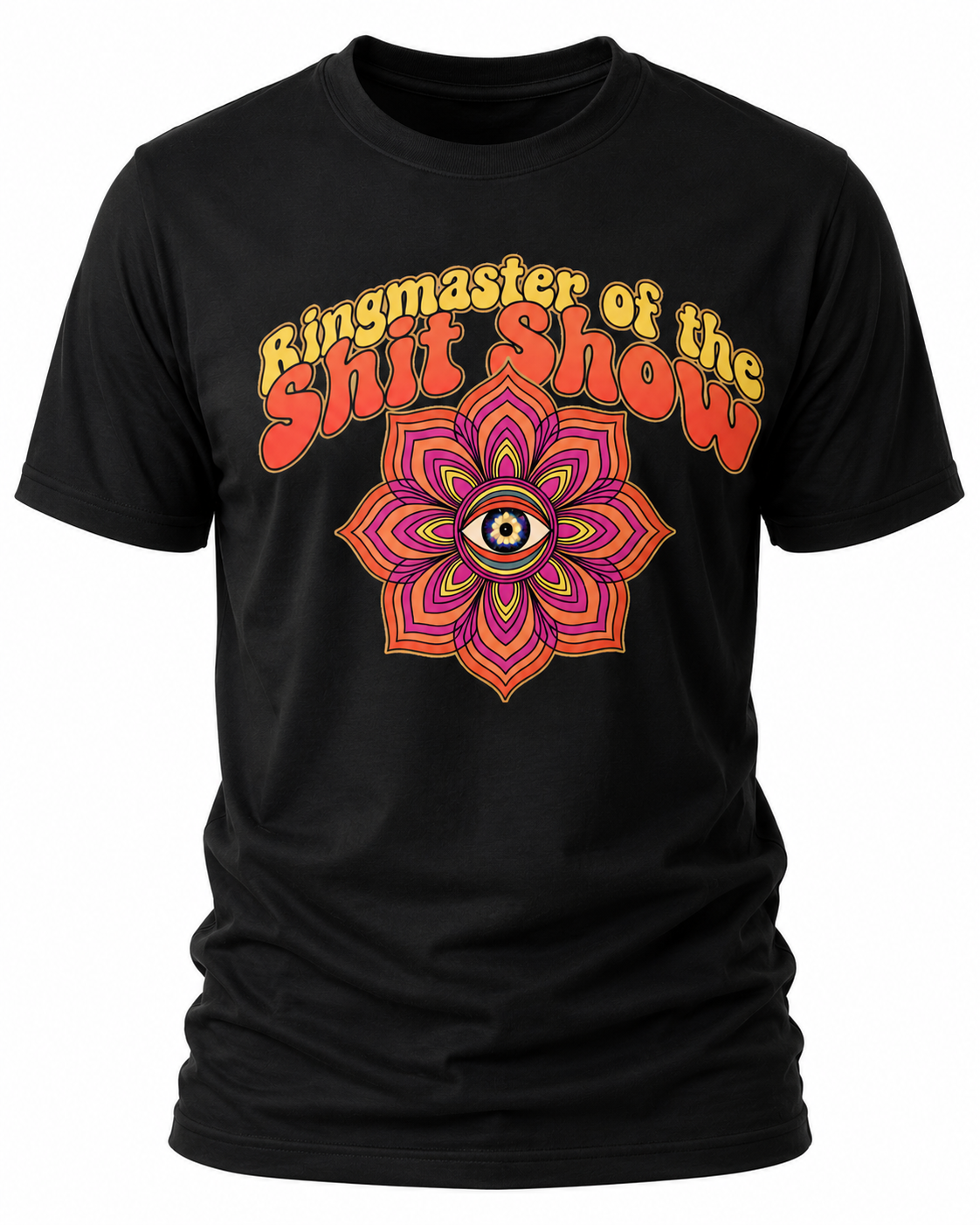 Ringmaster of the Shit Show T-Shirt - Retro Psychedelic Mandala Graphic Tee