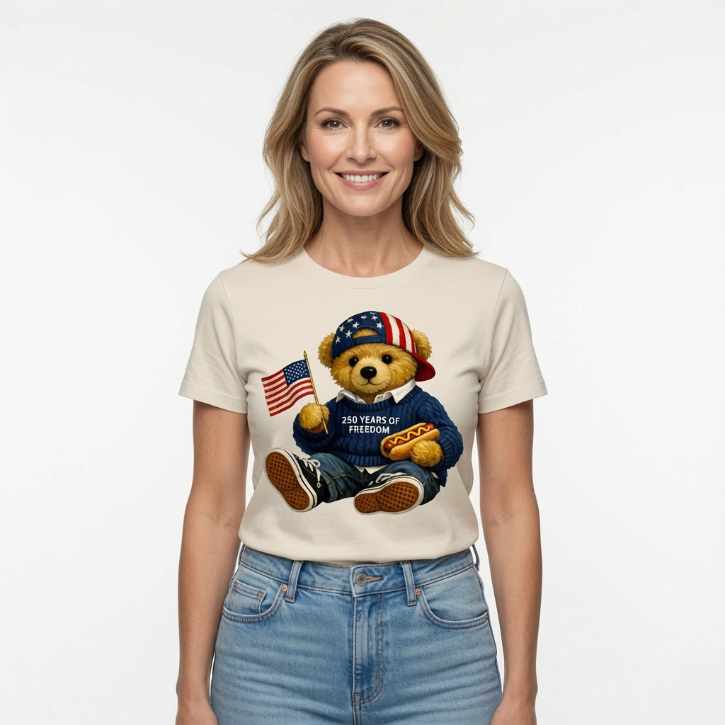 250 Years of Freedom Teddy Bear Graphic T-Shirt