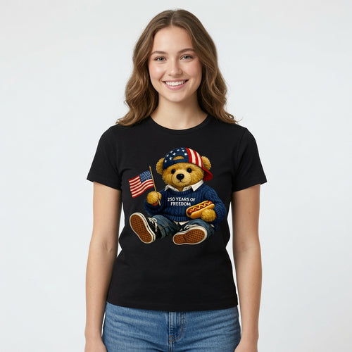250 Years of Freedom Teddy Bear Graphic T-Shirt