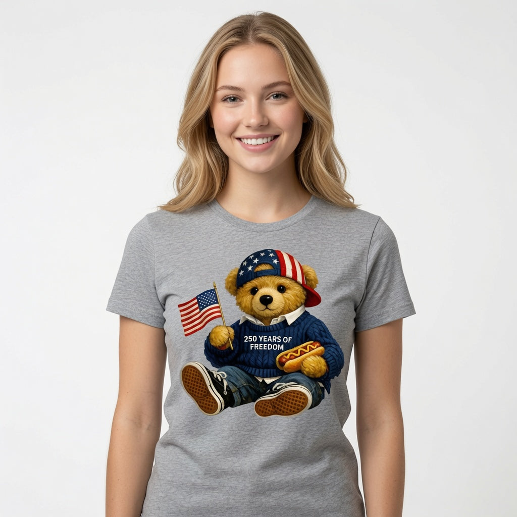 250 Years of Freedom Teddy Bear Graphic T-Shirt