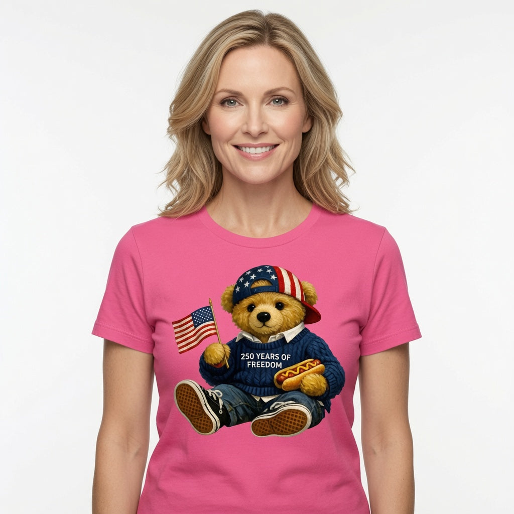 250 Years of Freedom Teddy Bear Graphic T-Shirt
