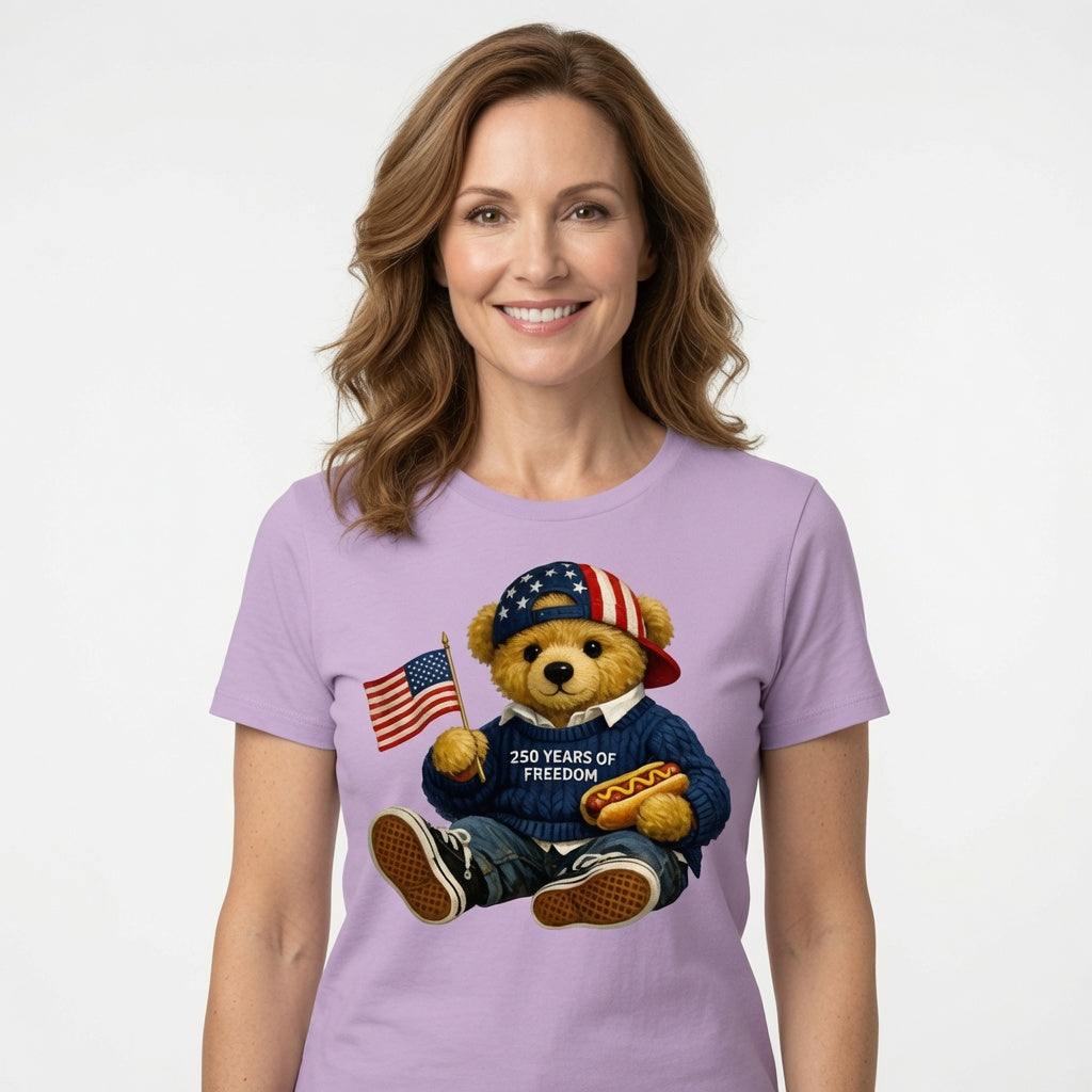 250 Years of Freedom Teddy Bear Graphic T-Shirt