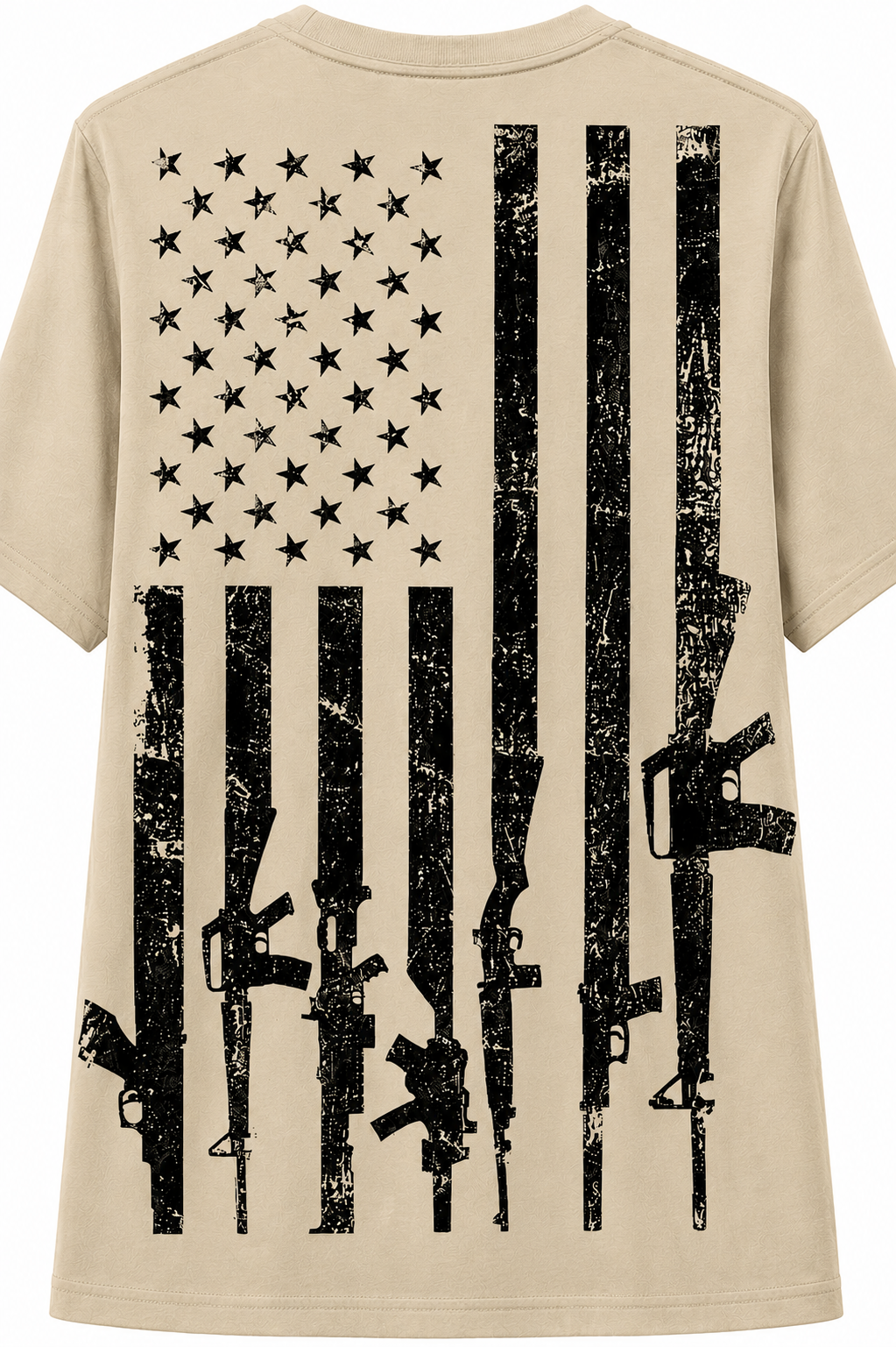 USA Distressed Flag with Rifles T-Shirt