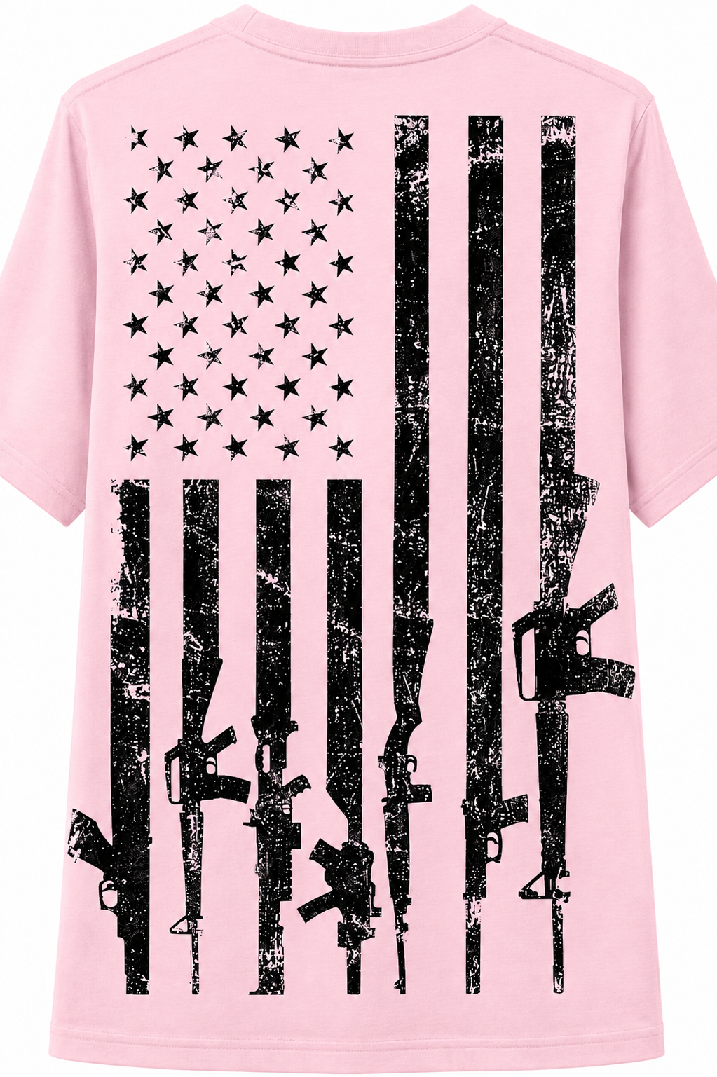 USA Distressed Flag with Rifles T-Shirt