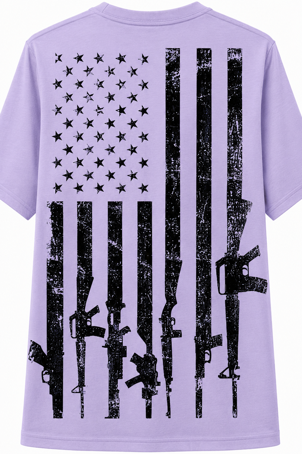 USA Distressed Flag with Rifles T-Shirt