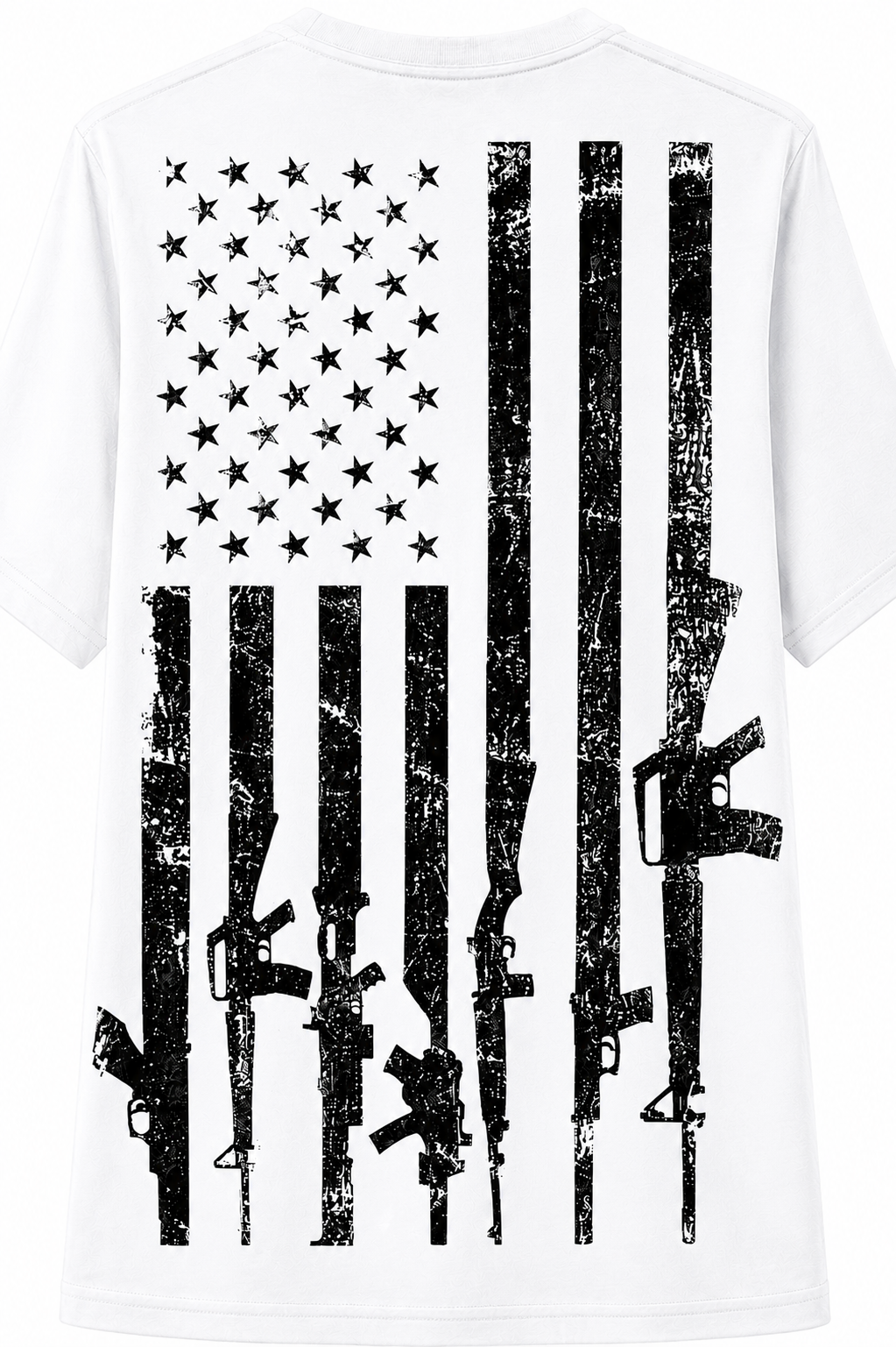 USA Distressed Flag with Rifles T-Shirt